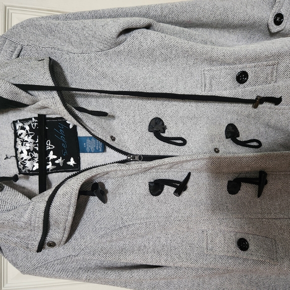 Sebby Gray Pea Coat Classic Winter Essential - Picture 3 of 9